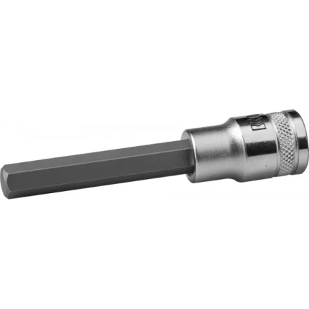 Торцовая бита-головка KRAFTOOL &quot;INDUSTRIE QUALITAT&quot;, удлиненная, материал S2, HEX, сатинированная, 1/2&quot;, H10 27909-10_z01 купить в Губкинске