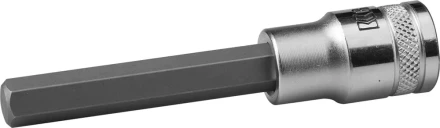 Торцовая бита-головка KRAFTOOL &quot;INDUSTRIE QUALITAT&quot;, удлиненная, материал S2, HEX, сатинированная, 1/2&quot;, H10 27909-10_z01 купить в Губкинске
