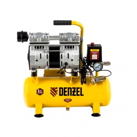 Компрессор безмаслянный Denzel DLS650/10 малошумный 58021 купить в Губкинске