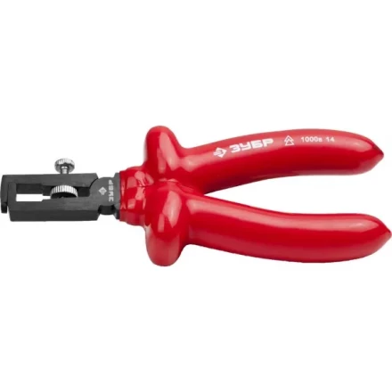 Пассатижи ЗУБР &quot;МАСТЕР&quot; &quot;ЭЛЕКТРИК&quot; для зачистки проводов диэлектрические, высоковольтные до~1000В, d до 5мм, S поперечн сеч кабеля до 10мм2, 160мм 2214-9-16_z02 купить в Губкинске