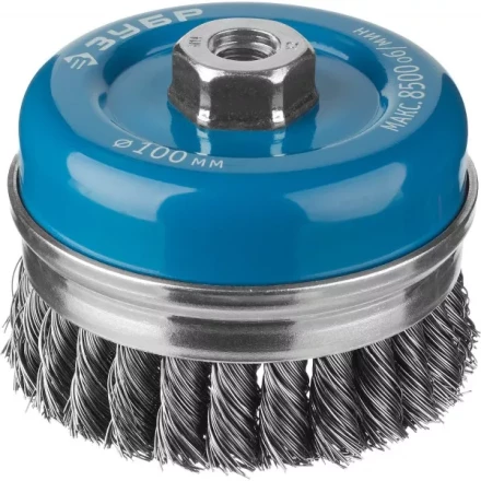 ЗУБР &quot;ПРОФЕССИОНАЛ&quot;. Щетка чашечная усиленная для УШМ, плетеные пучки стальной проволоки 0,5мм, 100ммхМ14 3527-100_z02 купить в Губкинске