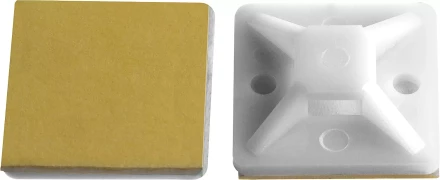 ЗУБР ПХС, 25 x 25 мм, нейлон, 100 шт, белая, самоклеющаяся площадка под хомут-стяжку (30915-25) купить в Губкинске