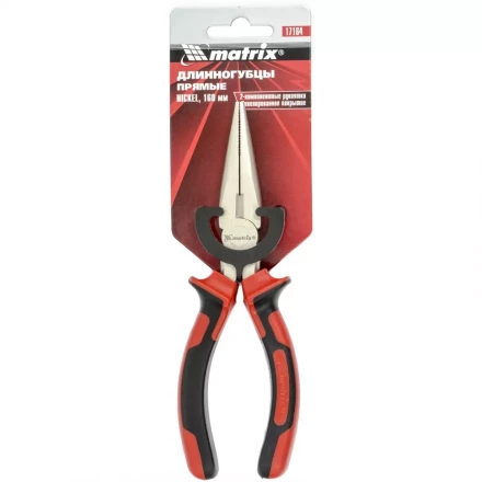 Длинногубцы NICKEL 160 мм прямые никелированные двухкомпонентные рукоятки MTX 171649 купить в Губкинске