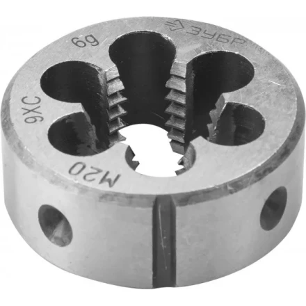 Плашка ЗУБР &quot;МАСТЕР&quot; круглая ручная для нарезания метрической резьбы, М20 x 2,5 4-28022-20-2.5 купить в Губкинске