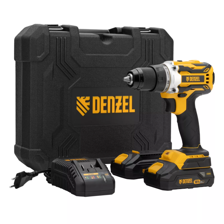 Дрель-шуруповерт аккумуляторная Denzel  BLDL-18-0 26140, бесщет.2 Li-Ion, 18 В купить в Губкинске