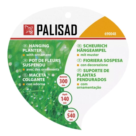 Кашпо подвесное с орнаментом Palisad, с кокосовой корзиной, диаметр 30 см, 690048 купить в Губкинске