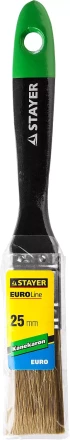 STAYER “KANEKARON-EURO”. Кисть плоская, искусственная щетина, деревянная ручка, 25мм 0106-025 купить в Губкинске