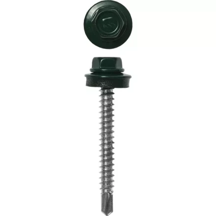 Саморезы ЗУБР окраш., RAL 6005 зелен. насыщен., для крепл. кров. матер. к дерев. обреш., 4.8x60мм, 200шт 4-300315-48-060-6005 купить в Губкинске