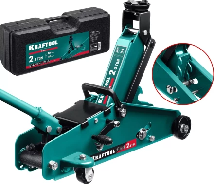 Домкраты KRAFTOOL подкатные гидравлические, алюминиевый корпус 43457-2.5-K купить в Губкинске
