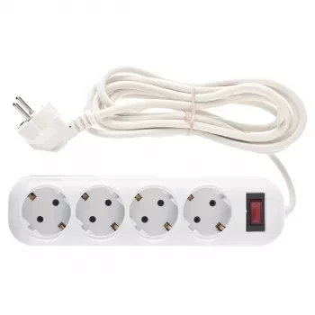 Удлинитель бытовой серия EF, с заземлением и выключателем, 3м, 4 розетки, 10A Stern 95776 купить в Губкинске
