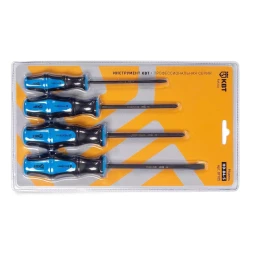 Набор слесарных отверток из стали S2 КВТ НО-04-S, 4 шт. (87105)