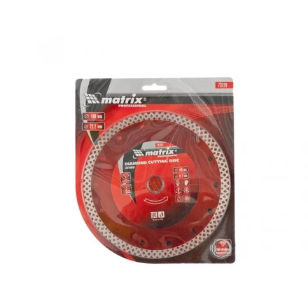 Диск алмазный отрезной сплошной 180 х 22,2 мм сухая резка MATRIX Professional 73128 купить в Губкинске