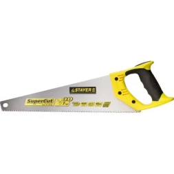 Ножовка универсальная SuperCut 450 мм, 7 TPI, 3D зуб, рез вдоль и поперек волокон, для средних заготовок из всех видов материалов, STAYER 1512-45