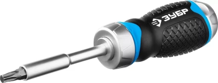 Набор ЗУБР "ПРОФЕССИОНАЛ": Отвертка реверсив с двухкомп рукоят, насадки, CrMo, рукоят с отсеком для хранения бит, 24 предмета 25353-H24 купить в Губкинске