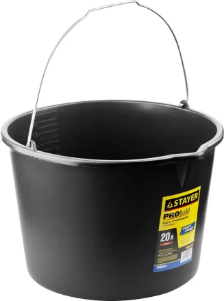 Ведро STAYER &quot;PROFI&quot; строительное пластмассовое с носиком, 20л 06083-20 купить в Губкинске