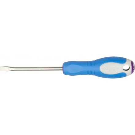 Отвертка ЗУБР, Cr-V сталь, трехкомпонентная рукоятка, цветовая индикация типа шлица, SL, 6,5x100мм 25251-6.5-100 купить в Губкинске