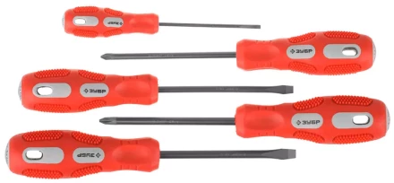 Набор отверток ЗУБР &quot;МАСТЕР&quot;, хром-ванадиевая сталь, эргономичная трехкомпонентная рукоятка, 5шт 25235-H5 купить в Губкинске