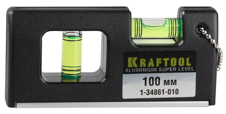 Уровень KRAFTOOL "PRO" "МИНИ" с магнитом, 2 ампулы, 100мм 1-34861-010 купить в Губкинске