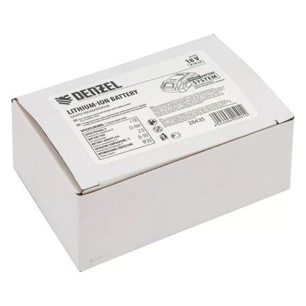 Батарея аккумуляторная Denzel B-18-2.0, Li-Ion, 18 В, 2,0 Ач 28435 купить в Губкинске