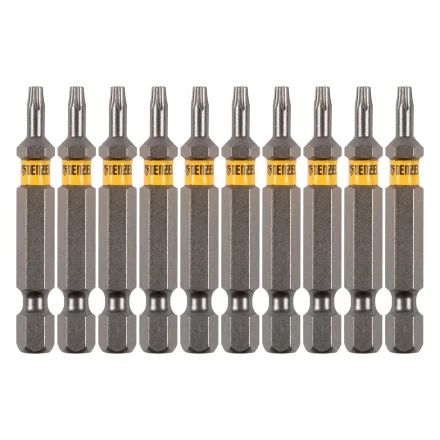 Бита TX 10х50, сталь S2, шестигранный профиль, 10 шт. Е 6,3 Denzel 11667 купить в Губкинске