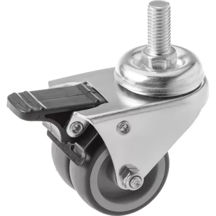 Колесо аппаратное поворотное SCtndb 25 50 мм двойное с болтом и тормозом 1047171 купить в Губкинске