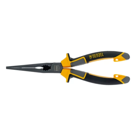 Длинногубцы прямые 205 мм Denzel 17302, трехкомпонентные рукоятки купить в Губкинске