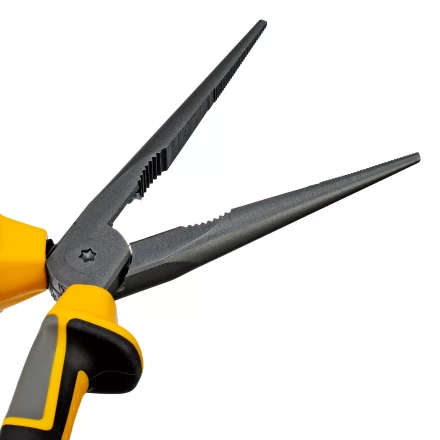 Длинногубцы прямые 205 мм Denzel 17302, трехкомпонентные рукоятки купить в Губкинске