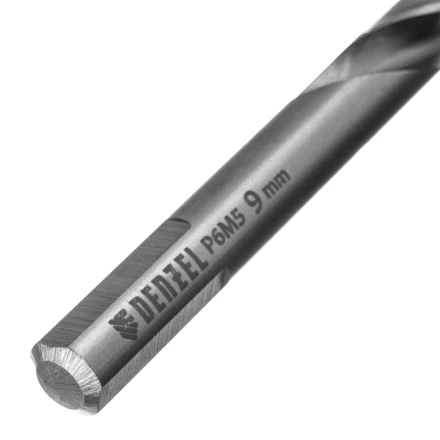Сверло спиральное по металлу Denzel, 9 x 125 мм, Р6М5, Golden Tip, 718241 купить в Губкинске