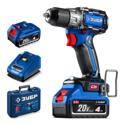 Бесщеточная дрель-шуруповерт Зубр КОМПАКТ #3, 2 АКБ LMS (4 Ач), в кейсе DB-50-42 серия «ПРОФЕССИОНАЛ» купить в Губкинске