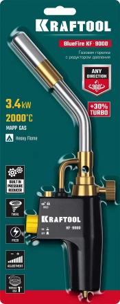 Blue Fire  KF-9000  горелка для МАПП / MAPP газа,  с пъезоподжигом,  на баллон c резьбовым соединением US 1, 2000°C 55510 купить в Губкинске