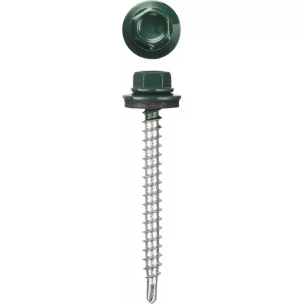 Саморезы СКМ кровельные, RAL 6005 зеленый насыщенный, 19 x 5.5 мм, 500 шт, для металлических конструкций, STAYER 30305-55-019-6005 купить в Губкинске