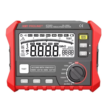 Тестер сопротивления изоляции до 100 ГОм КВТ KT 5203 PROLINE (89638) купить в Губкинске