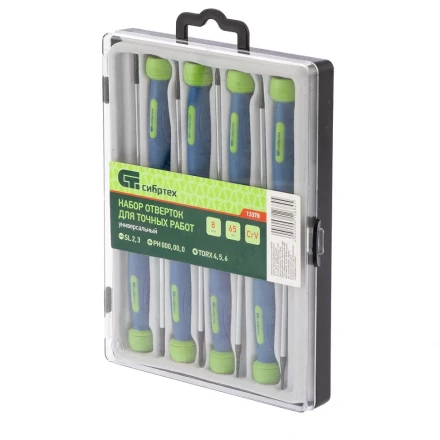 Набор отверток для точных работ универсальный 8 шт Crv Сибртех 13378 купить в Губкинске
