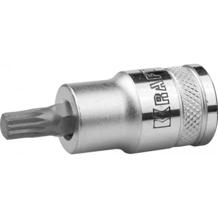 Торцовая бита-головка KRAFTOOL &quot;INDUSTRIE QUALITAT&quot;, материал S2, SPLINE, сатинированная, 1/2&quot;, M8 27911-08_z01 купить в Губкинске