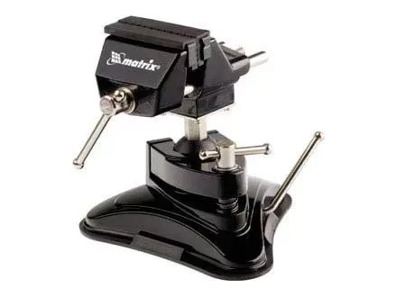 Тиски настольные,резиновая вакуумная присоска,шарнирный механизм,ширина рабочих губок 70 мм  MATRIX 18506 купить в Губкинске