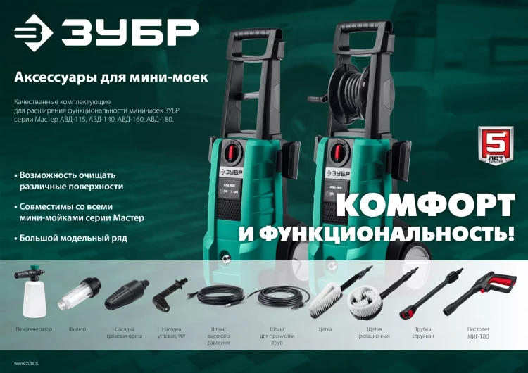 ЗУБР для пистолета МИГ-180, 15 м, шланг высокого давления (70411-180-15) купить в Губкинске