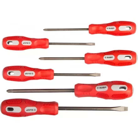 Набор отверток ЗУБР &quot;МАСТЕР&quot;, хром-ванадиевая сталь, эргономичная трехкомпонентная рукоятка, 6шт 25235-H6 купить в Губкинске