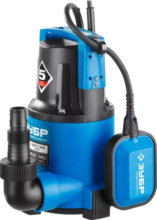 Насос ЗУБР &quot;ПРОФЕССИОНАЛ&quot; Т3 погружной дренажный для чистой воды (d пропускаемых частиц до 5мм), 400Вт, пропускная способность 140л/мин, напор 8,0м НПЧ-Т3-400 купить в Губкинске