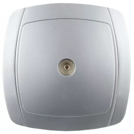 Розетка СВЕТОЗАР &quot;АКЦЕНТ&quot; телевизионная одинарная в сборе, цвет серебристый металлик SV-54215-SM купить в Губкинске