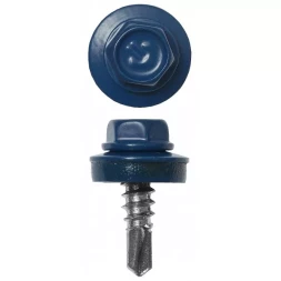 Саморезы ЗУБР "ПРОФЕССИОНАЛ" окраш., RAL 5005 синий насыщен., для крепл. кров. матер. к металл. констр., 5.5x25мм, 1800шт 4-300310-55-025-5005