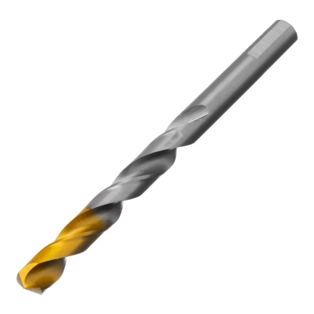 Сверло спиральное по металлу Denzel, 10 x 133 мм, Р6М5, Golden Tip, 718242 купить в Губкинске