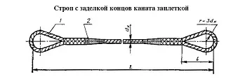 Строп канатный петлевой СКП 0.7 т L=4.5 м заплет купить в Губкинске