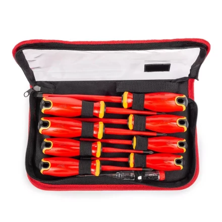 Набор диэлектрических отверток SLIM VDE КВТ НИО-2209, сталь S2, профиль SL, PH, PZ, 9 шт. (88935) купить в Губкинске