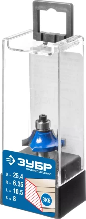 ЗУБР 25.4 x 10.5 мм, радиус 6.3 мм, фреза кромочная калевочная №1, Профессионал (28700-25.4) купить в Губкинске