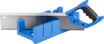 Стусло ЗУБР "ЭКСПЕРТ" пластиковое + ножовка с двухкомпонентной рукояткой, усиленный обушок, для заготовок до 105х55мм, 3 угла запила, ножовка 400мм 15397 купить в Губкинске