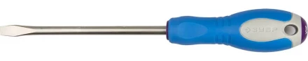 Отвертка ЗУБР, Cr-V сталь, трехкомпонентная рукоятка, цветовая индикация типа шлица, SL, 8,0x150мм 25251-8.0-150 купить в Губкинске