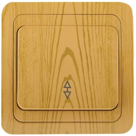 Выключатель СВЕТОЗАР &quot;ГАММА&quot; проходной, одноклавишный, цвет ольха, 10A/~250B SV-54137-A купить в Губкинске