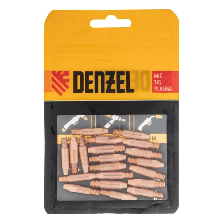 Токосъемный наконечник под проволоку 1,2 мм, М6х28, E-CU, 20 шт для MIG горелки тип 24 Denzel 93648 купить в Губкинске