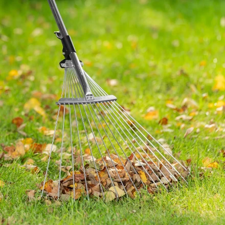 Грабли веерные стальные Palisad, 190 - 520 х 1200 - 1500 мм, 15 зубьев, раздвижные, стальной черенок, 6175655 купить в Губкинске