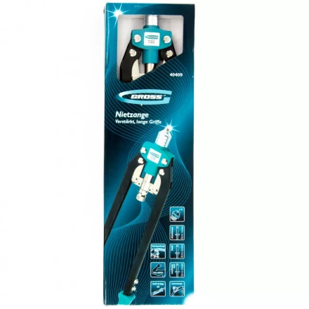 Заклепочник двуручный усиленный 520 мм, удлин.рукоятки, для заклепок 3,2-4,0-4,8-6,0-6,4 GROSS 40409 купить в Губкинске